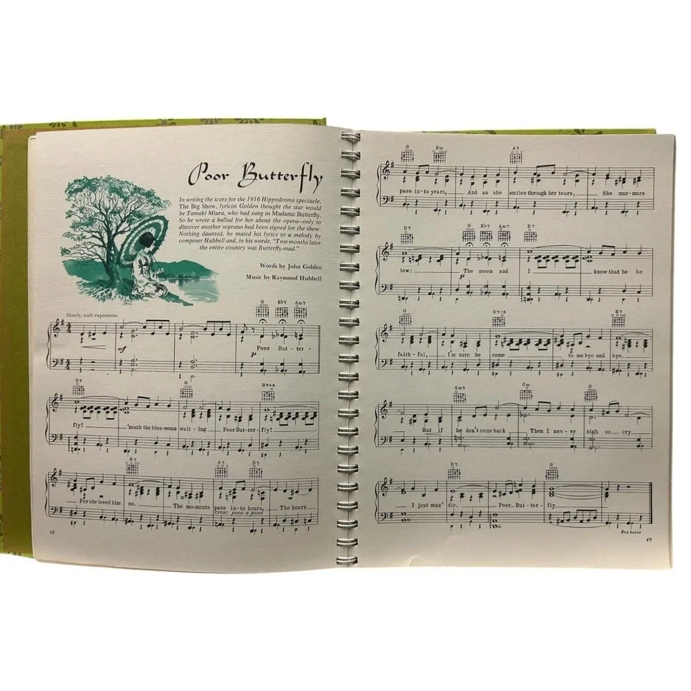 VINTAGE Readers Digest 1969 Family Songbook Hardcover Spiral Bound Green